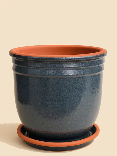 Antrasit Sırlı Saksı No 4 Ø27cm -  Saksilar - Lalezar Botanik